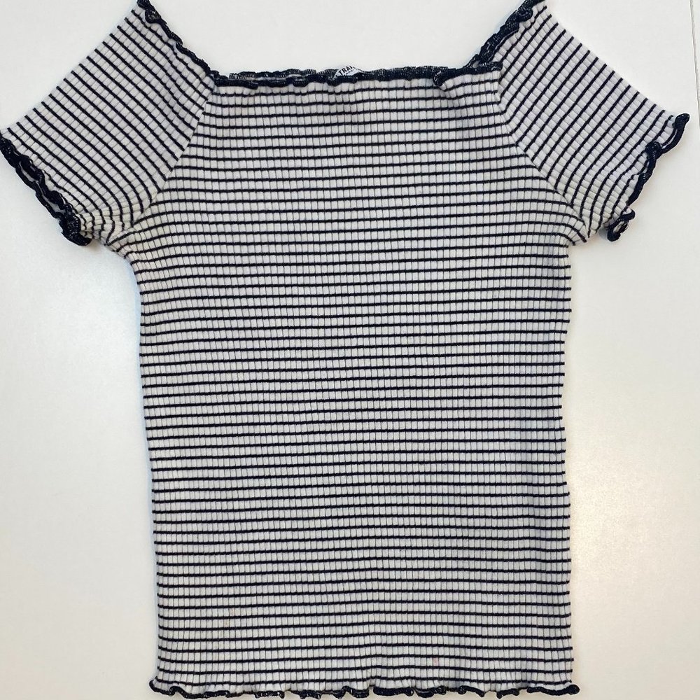 Zara Off-Shoulder Striped Top